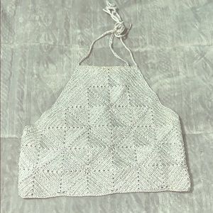 Silver open back crop top!